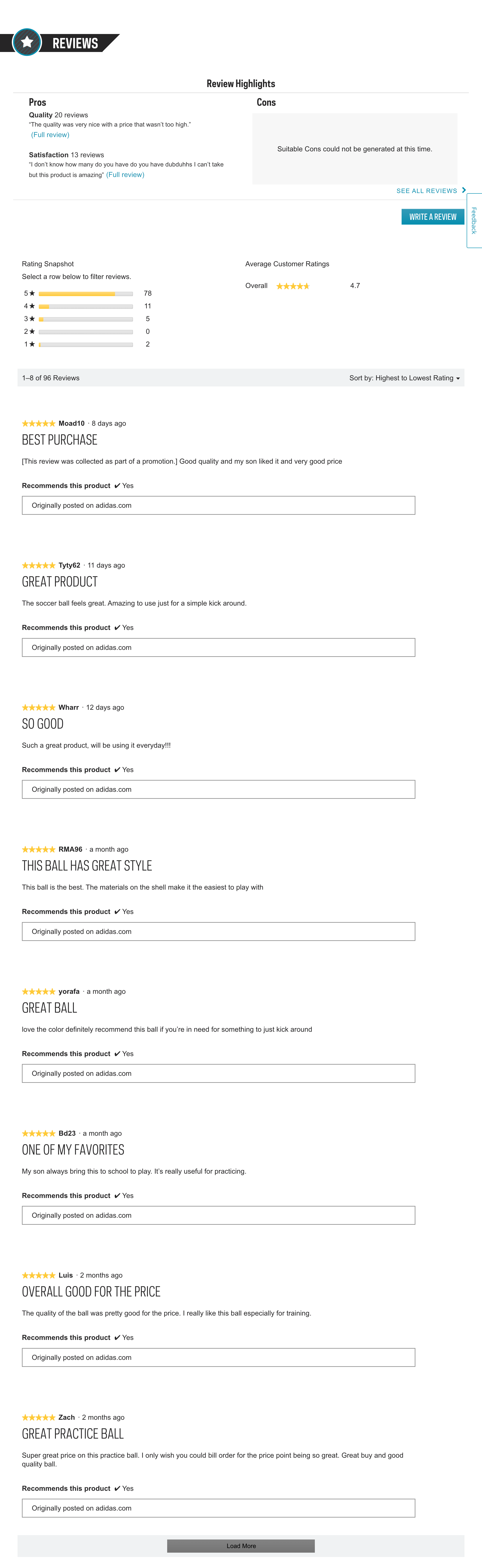 SportChek’s User Reviews Section 155 of 456 User Reviews Section